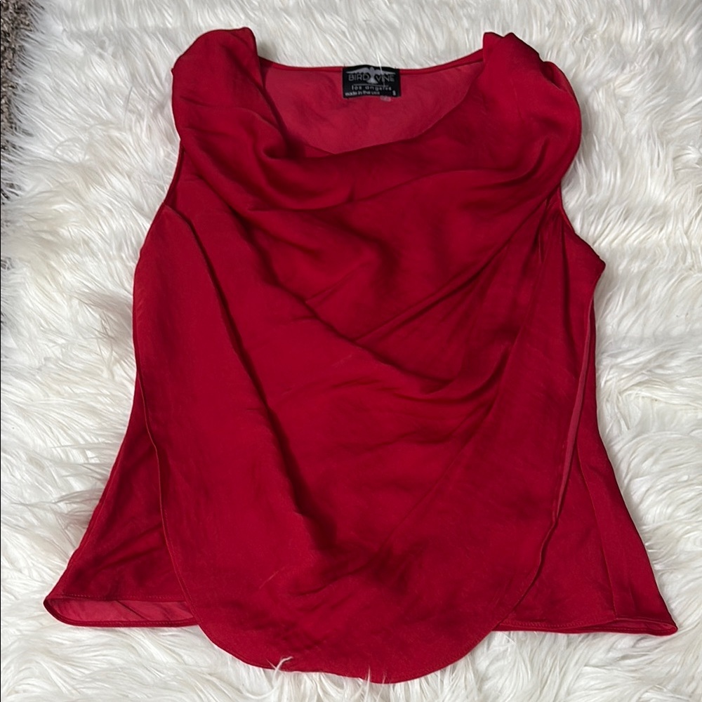 Bird & Vine Red Sleeveless Blouse Size S